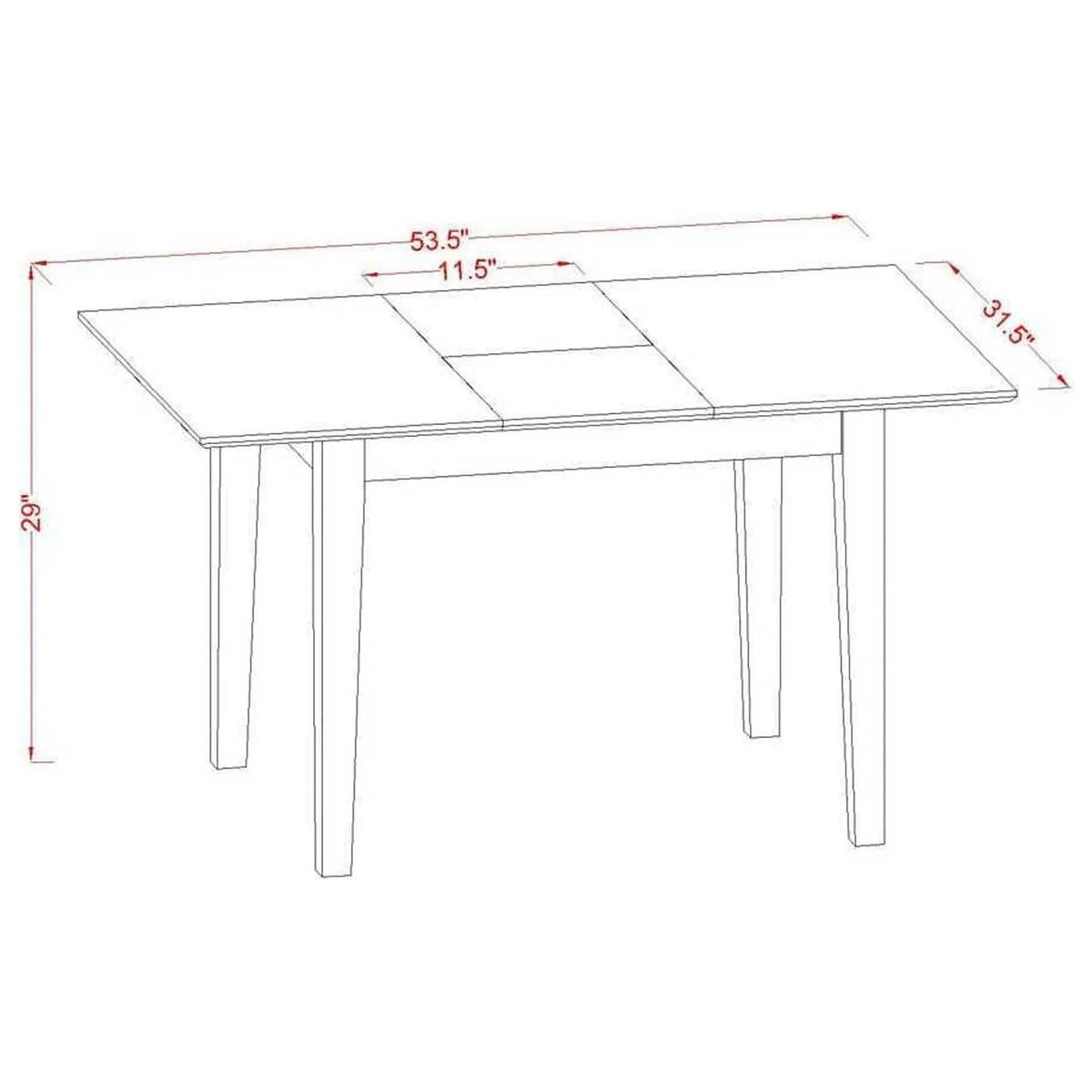 5 Piece Rectangle Kitchen Table with Leaf and 4 Chairs, Oak G2663