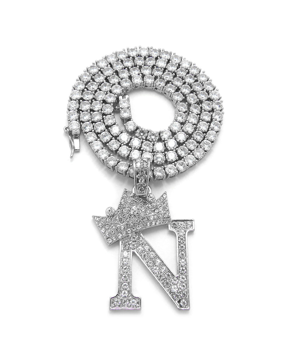 Silver Ice CZ Tennis Chain Necklace W332