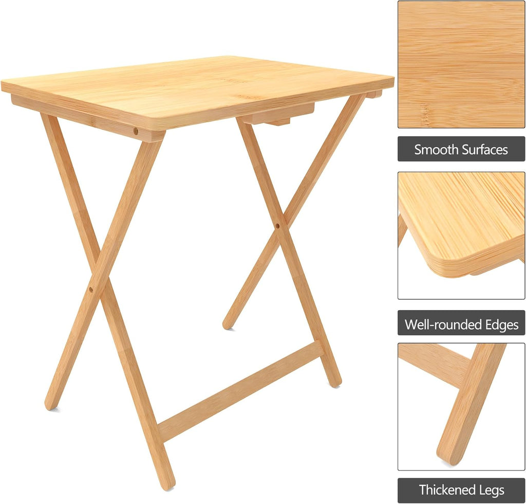 Folding TV Tray Table Set of 2, Bamboo M595112