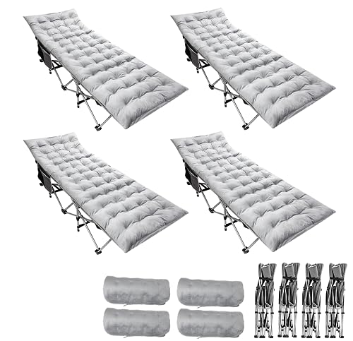 2 Pack Heavy Duty Folding Camping Cot with Mattress Q358