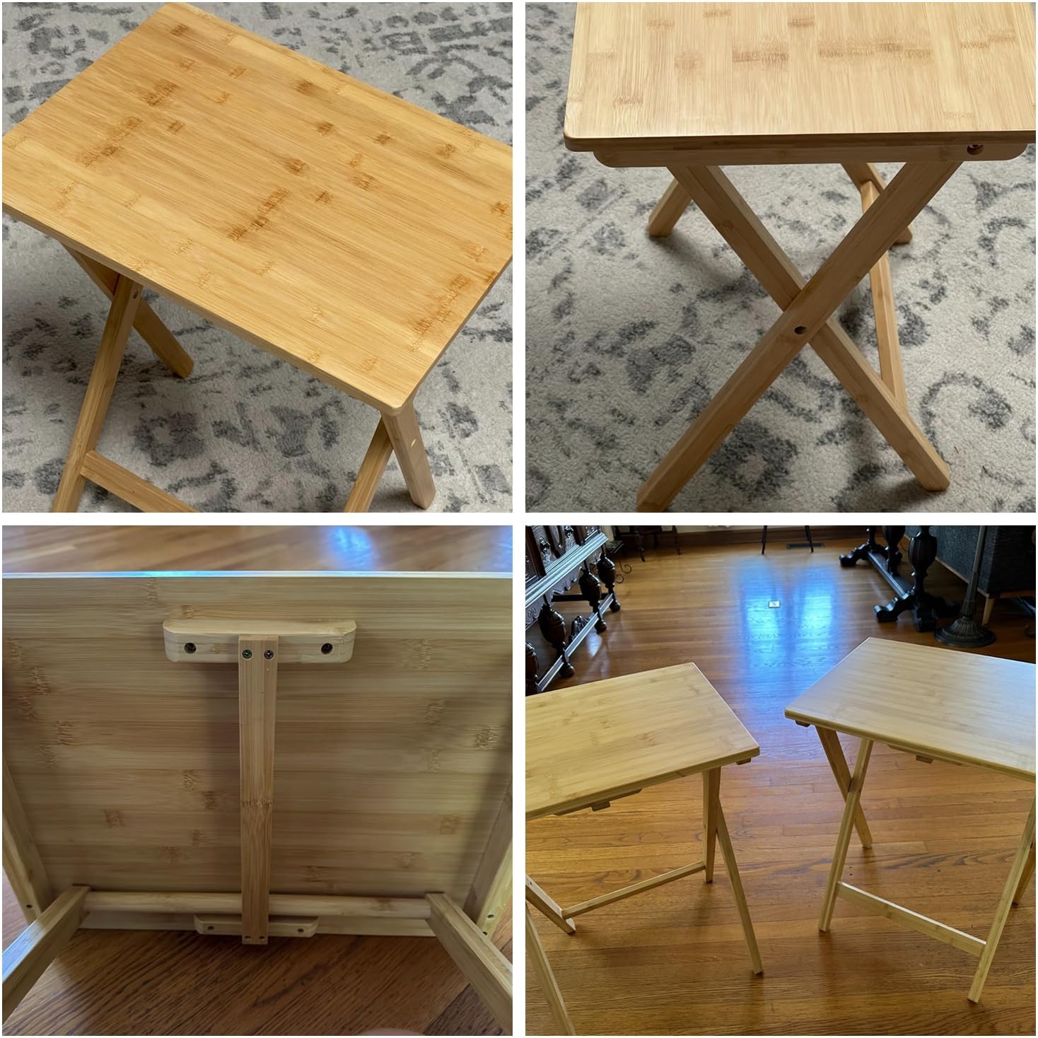 Folding TV Tray Table Set of 2, Bamboo M595112