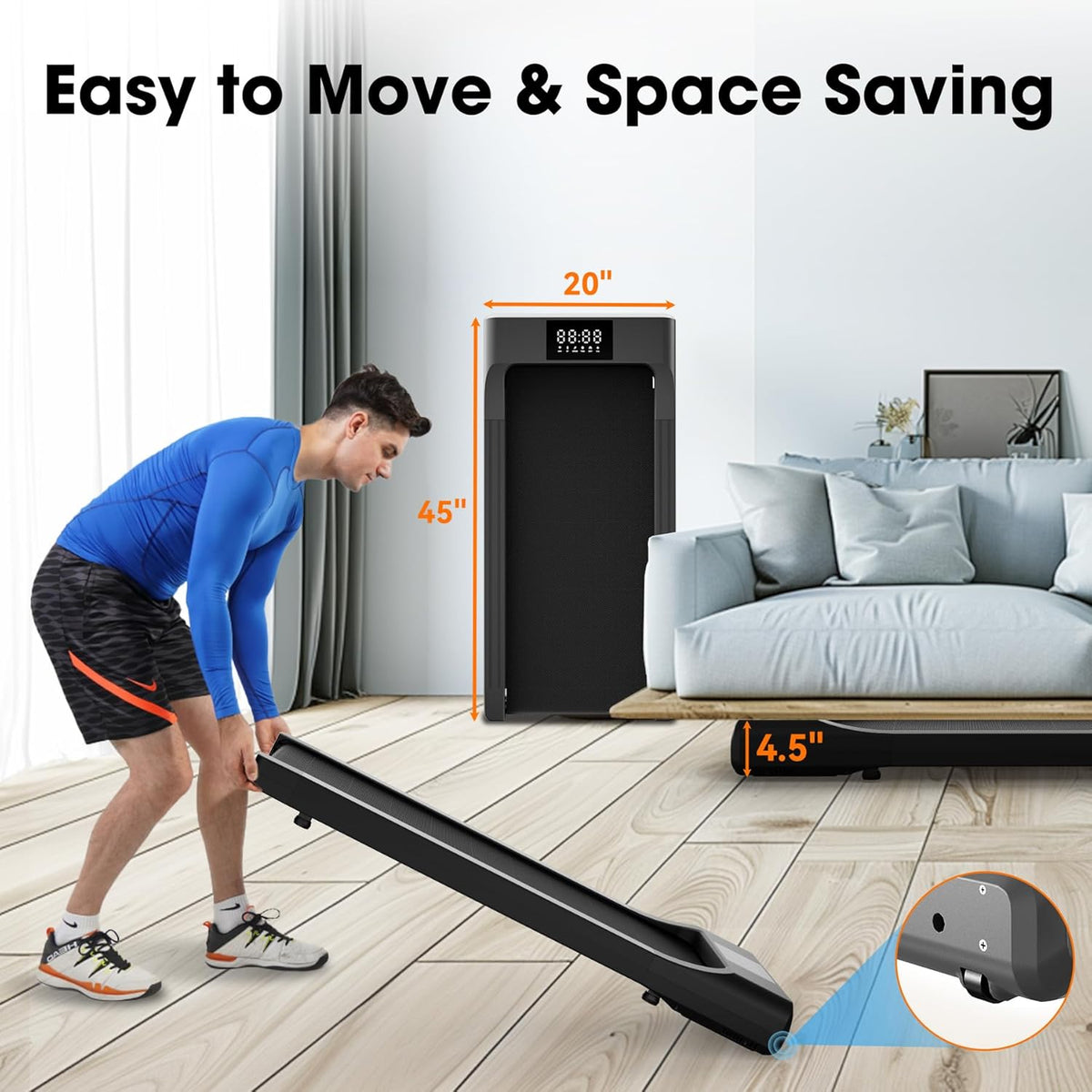 Walking Pad Under Desk Treadmill with Remote Control LED Display R530