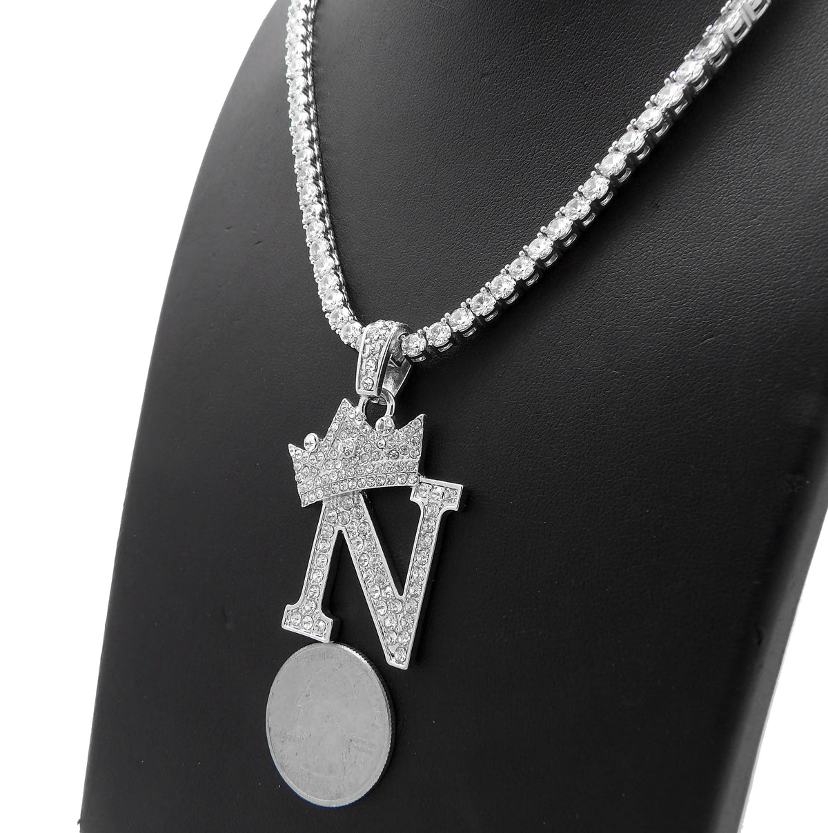 Silver Ice CZ Tennis Chain Necklace W332