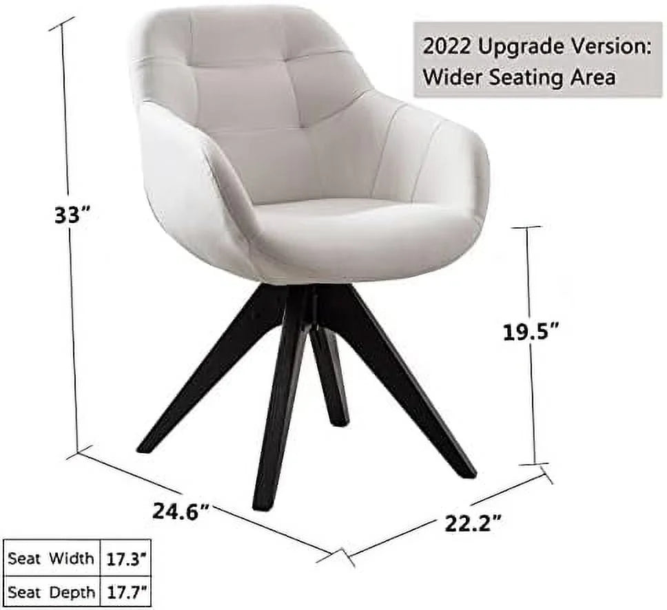 Light Grey Fabric Swivel Armchair with Black Oak Wood Legs A299097