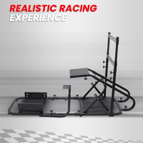 Racing Simulator Cockpit with Monitor Mount and Bucket Seat U58648