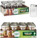12 Quart 32 Ounce Glass Mason Jars with Lids and Bands M92995