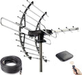 Digital HD TV Antenna, Outdoor Attic Antenna, 360 Degree Rotation Wireless Remote, 200 Miles Range, 4K 1080P VHF UHF I2360