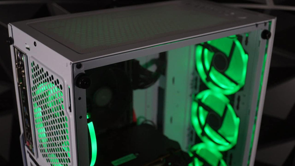 White Intel Core i7 AMD RX 580 8GB 16GB RAM 1TB NVMe SSD Desktop Computer Tower X2700