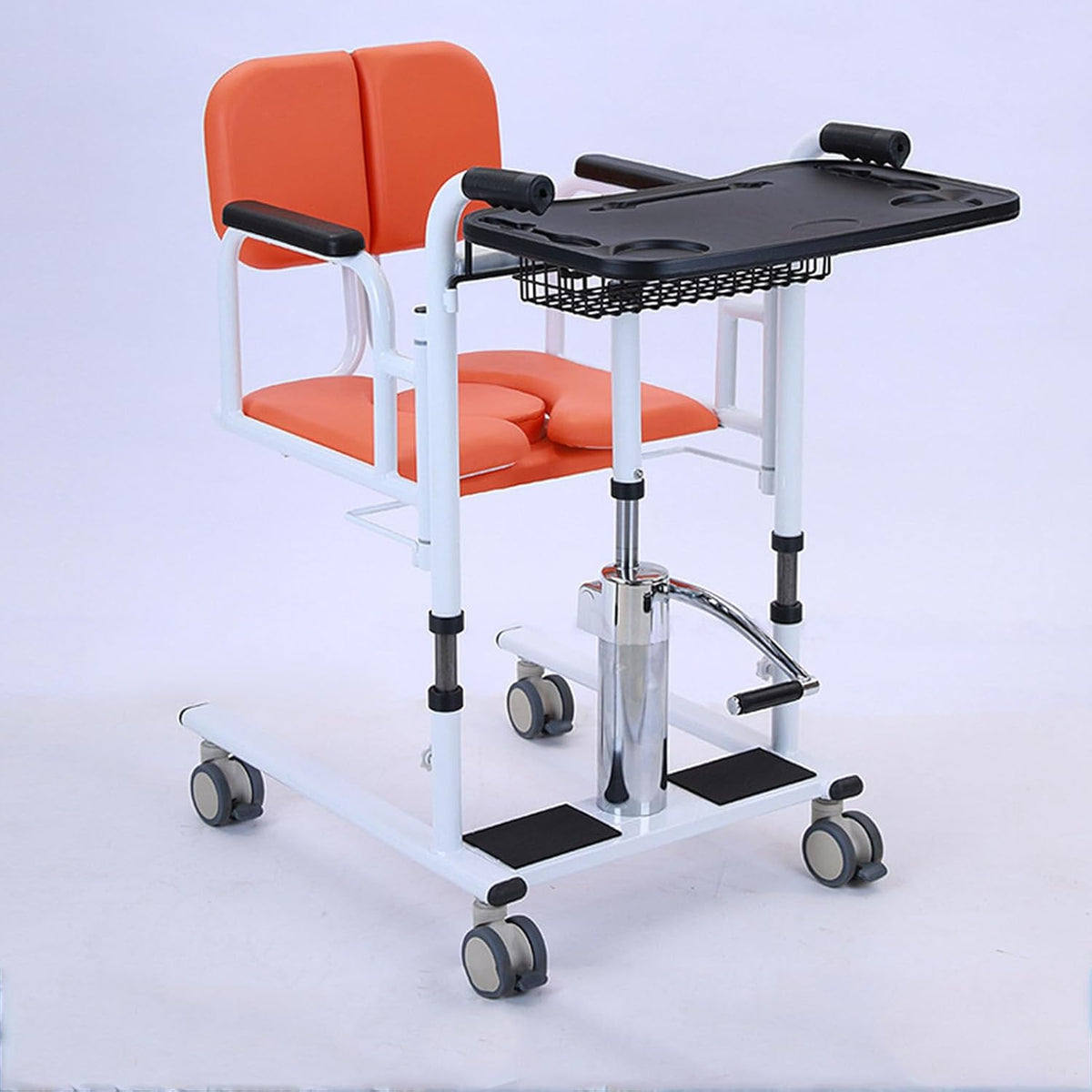 Hydraulic Patient Lift Transfer Chair with Toilet and Tray Table O19117