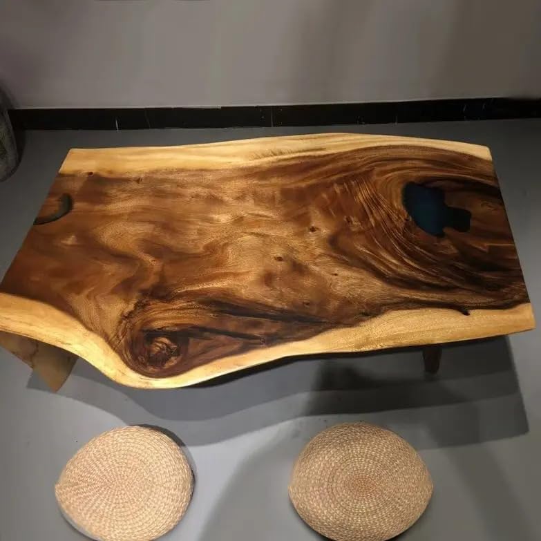 Live Edge Wooden Table (60 x 30 Inches, 16.5 Inches Tall) F612
