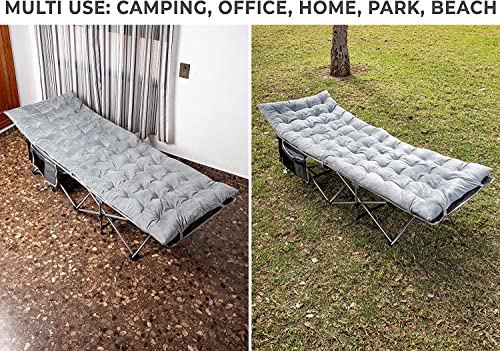 2 Pack Heavy Duty Folding Camping Cot with Mattress Q358