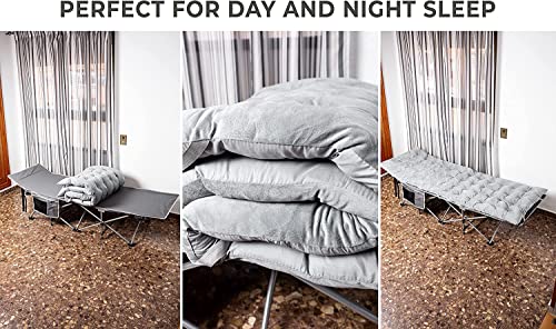 2 Pack Heavy Duty Folding Camping Cot with Mattress Q358