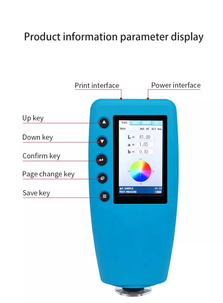 Portable Colorimeter Color Analyzer Digital LAB Color Meter Tester Color Difference Meter with 4mm Caliber H402