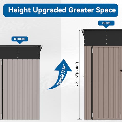 Black Galvanized Steel Triple Doors Lean to Shed B557