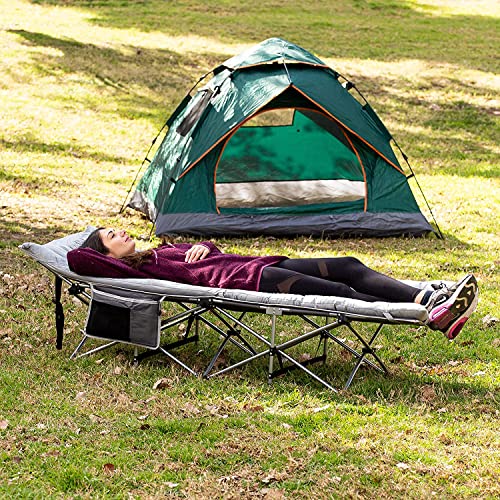 2 Pack Heavy Duty Folding Camping Cot with Mattress Q358