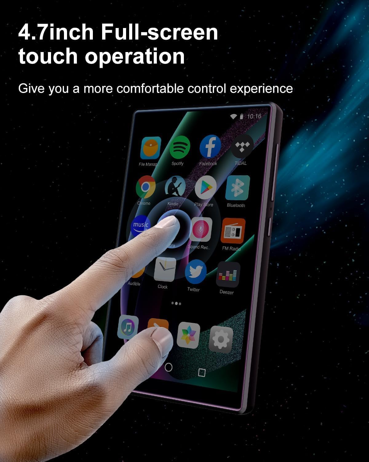 4.7" Touchscreen Android MP3 Player with Bluetooth and WiFi Q8573