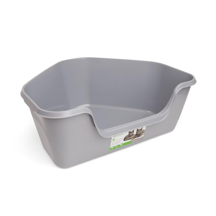 Grey High-Back Corner Litter Box N64460