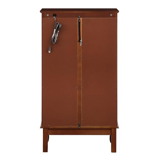 Oak Display Lighted Cabinet with Glass Doors and Adjustable Shelves V5138