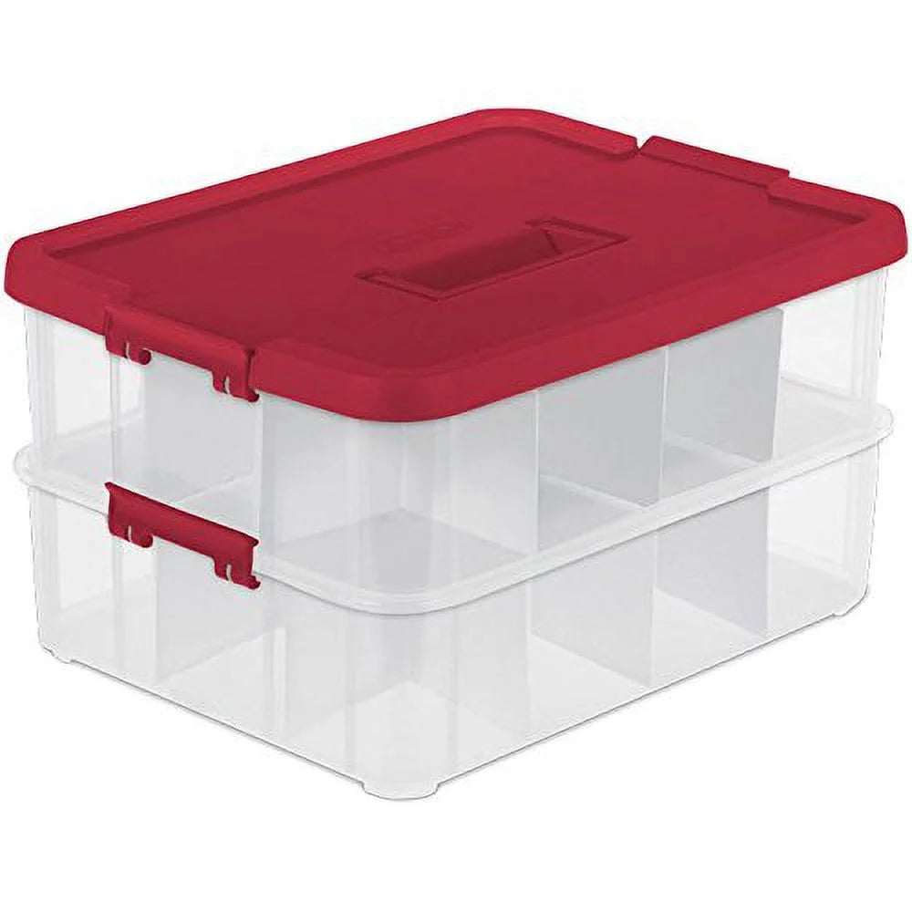 2-Layer Red Ornament Box W526
