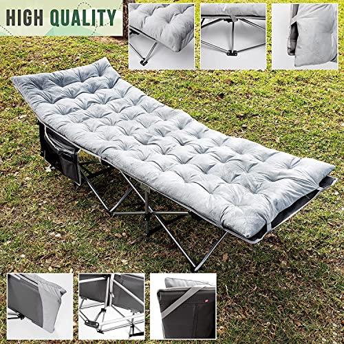 2 Pack Heavy Duty Folding Camping Cot with Mattress Q358