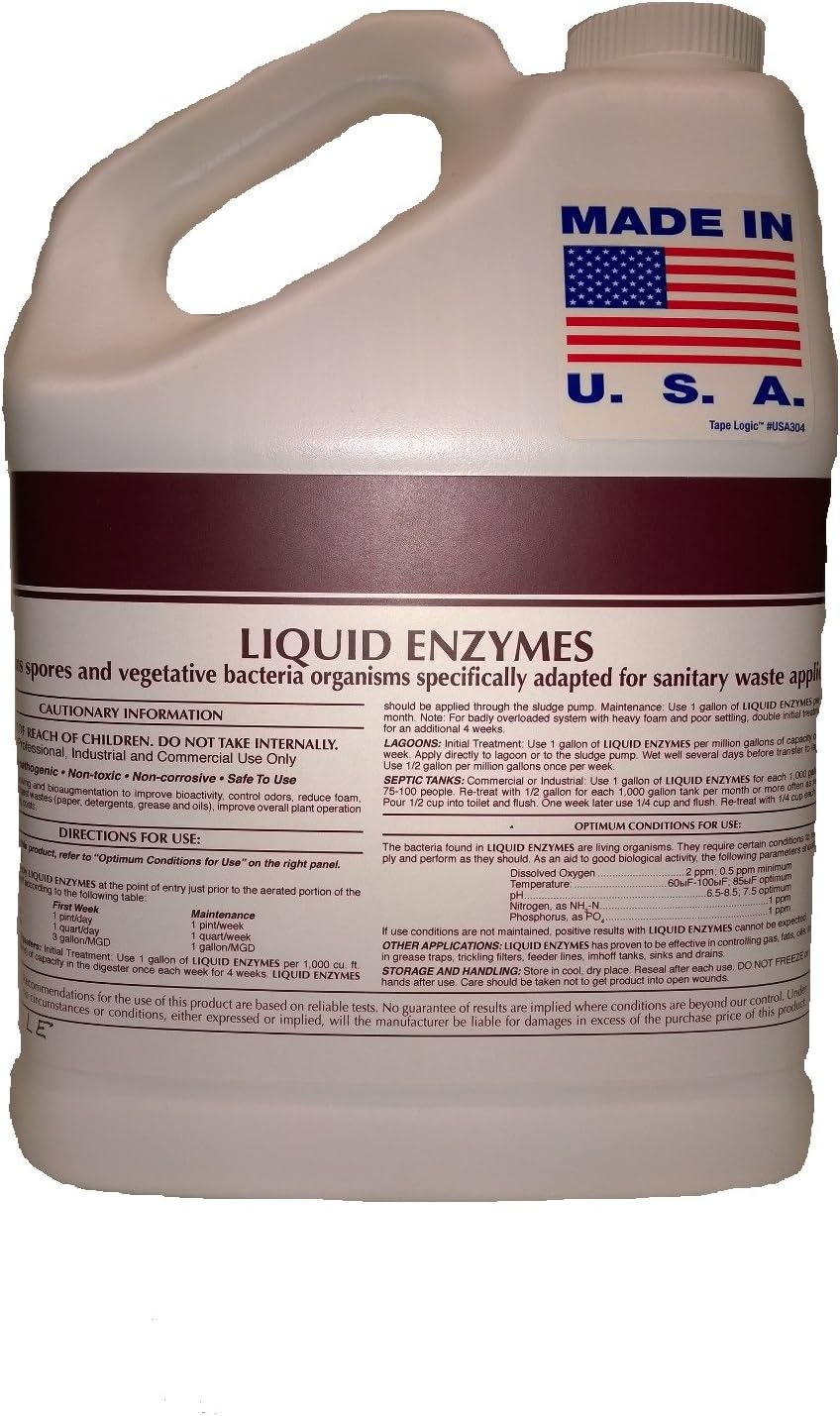 1 Gallon Septic Tank Treatment Liquid Enzymes Grease Trap Cleaner Y83657