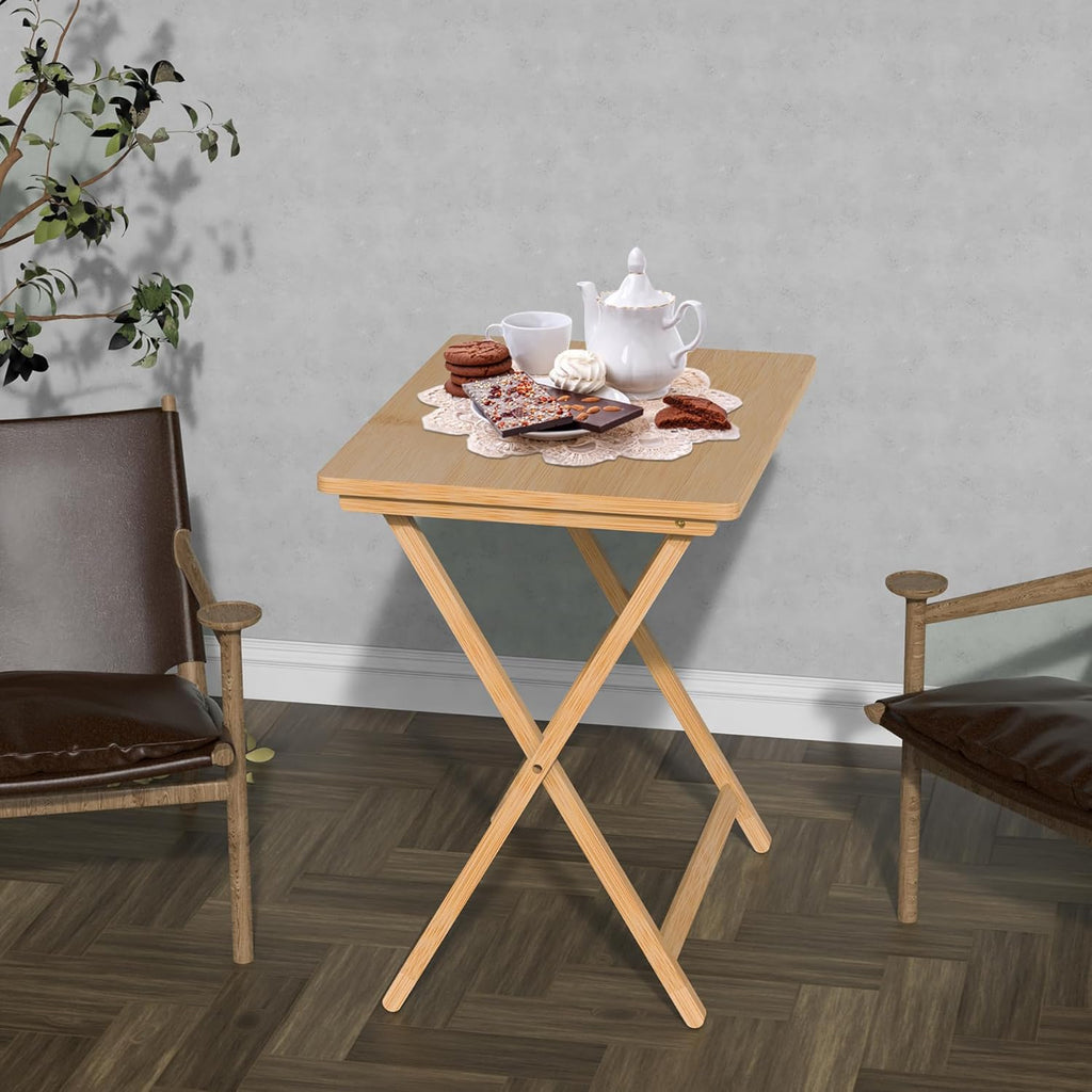 Folding TV Tray Table Set of 2, Bamboo M595112