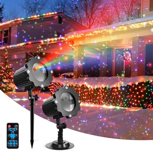 Christmas Projector Lights Outdoor, 3 Color Firefly Laser Lights with Remote Control, 1-Pack V64708