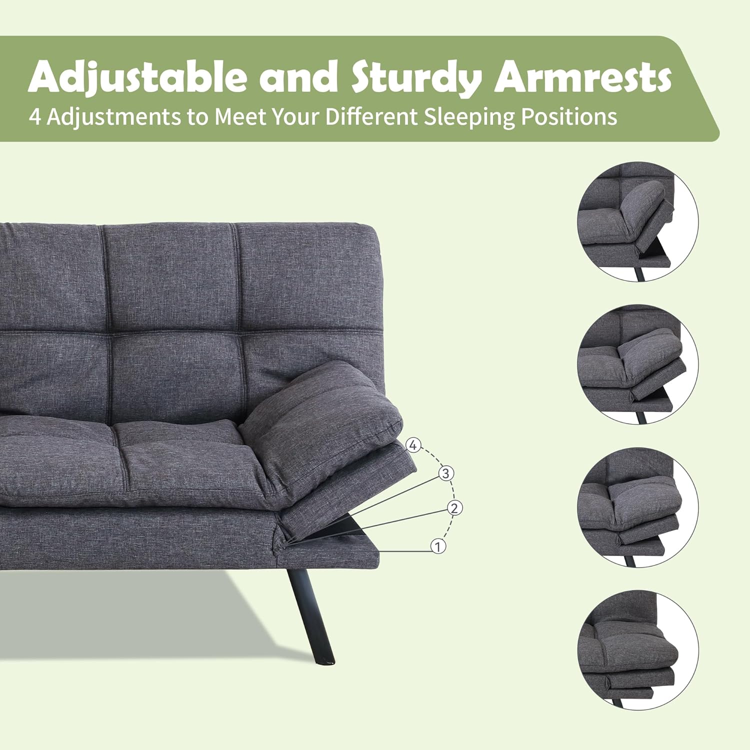 Gray Futon Bed Sofa A68365