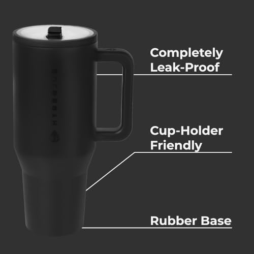 40 oz Insulated Stainless Steel Water Bottle with Handle & Flip Straw B141767