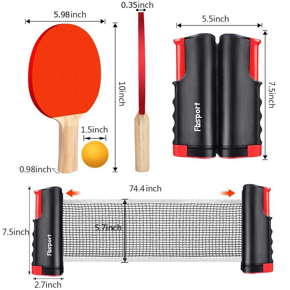 Ping Pong Paddle Set with Retractable Net, 2 Rackets, 6 Balls and Carry Bag Q61041