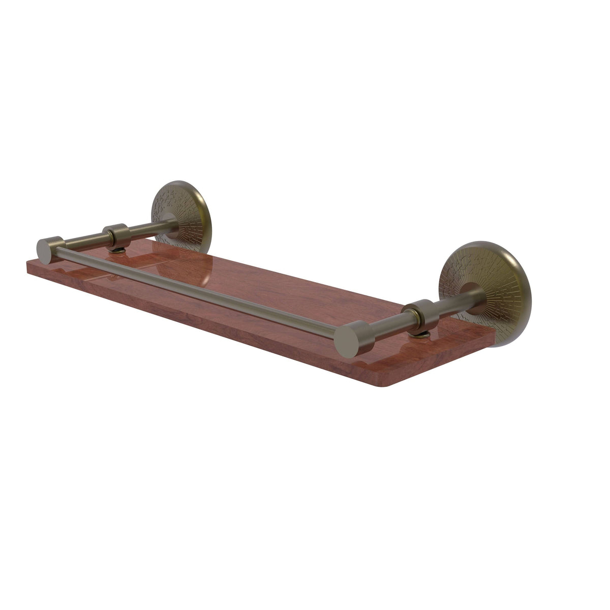 22 in. Solid Ironwood Shelf with Gallery Rail Satin Chrome H90988