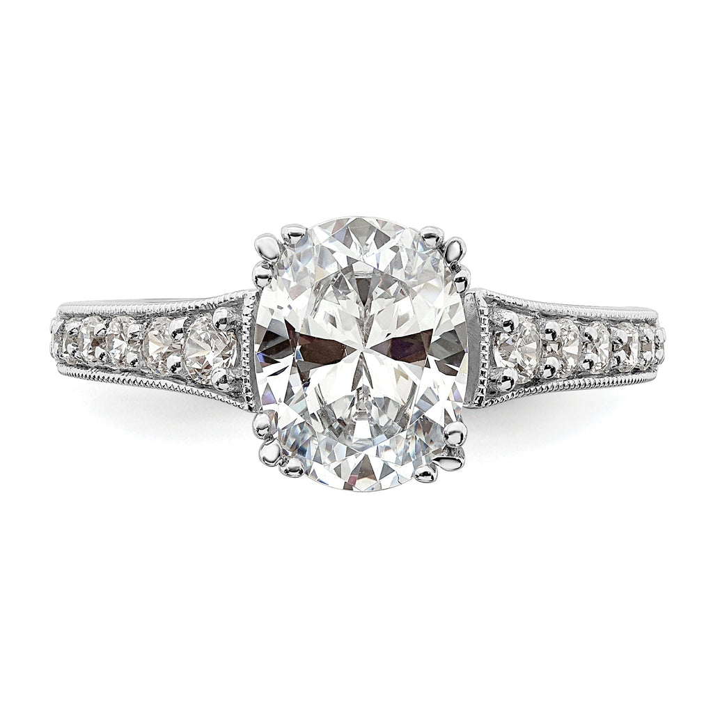 14k White Gold Oval Engagement Ring R5776