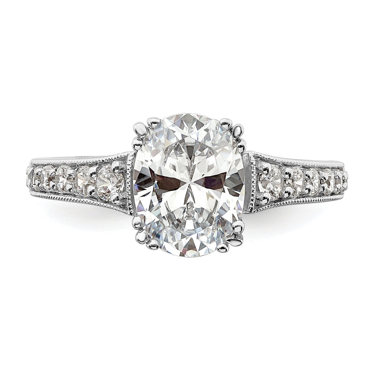 14k White Gold Oval Engagement Ring R5776