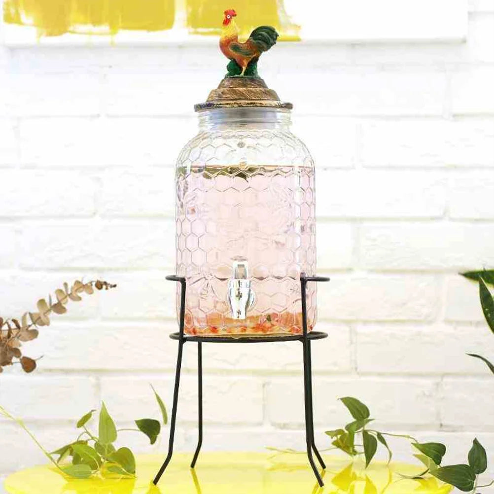 Black Iron Beverage Dispenser Stand Y3600