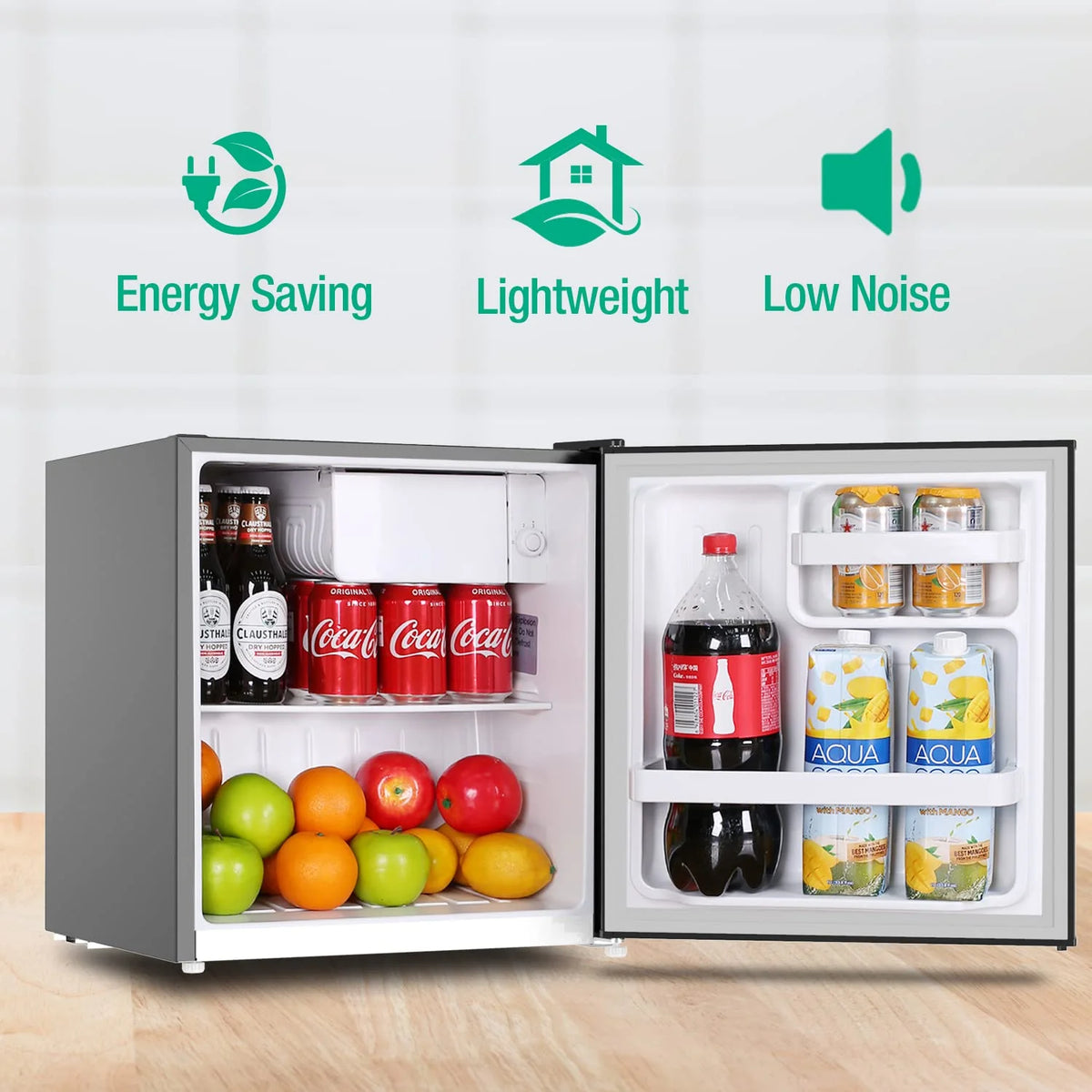 Compact 1.7 Cu. Ft. Mini Fridge with 6-Level Temperature Control O429