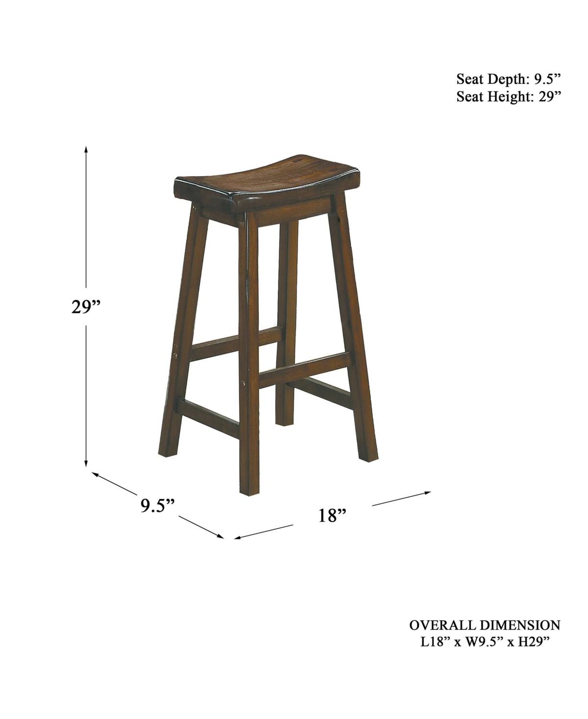 Cherry 29 inch Stool Set of 2 W9873