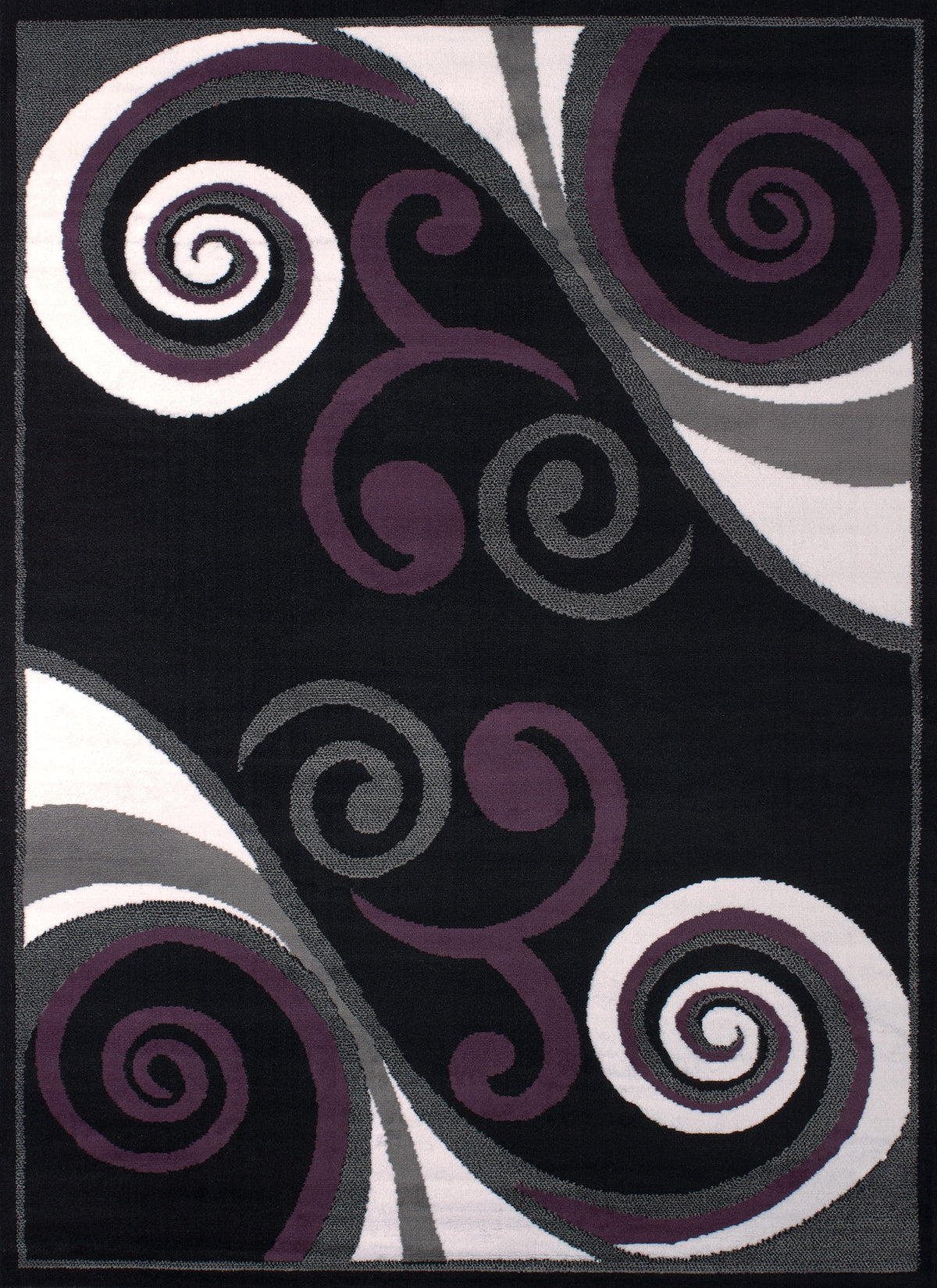 Geometric Pattern Black Area Rug M793382
