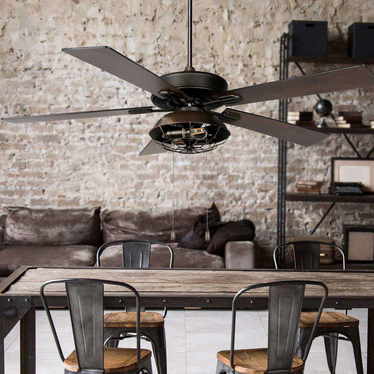 Farmhouse Lantern LED Ceiling Fan Y554676