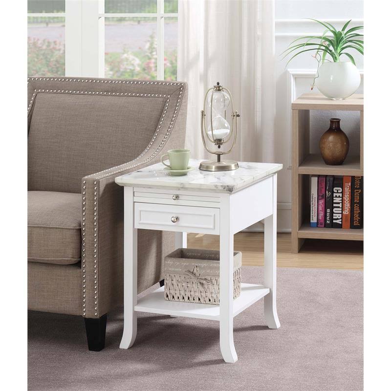 White End Table with Drawer and Slide R634404