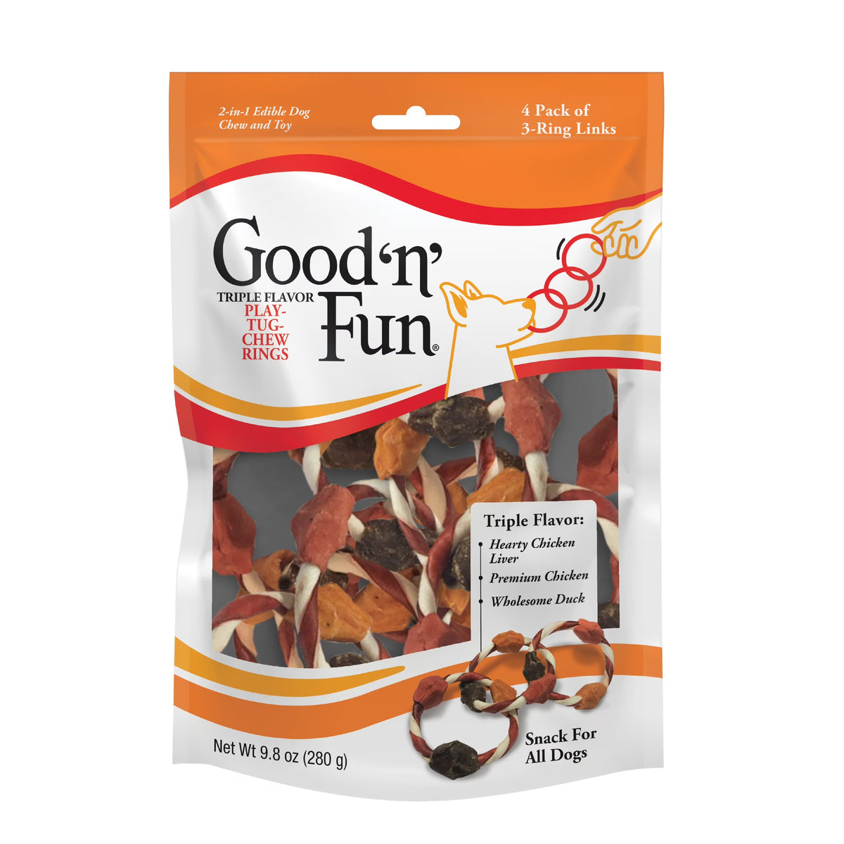 Triple Flavor Chew Rings 4 Count Dog Snack H115450