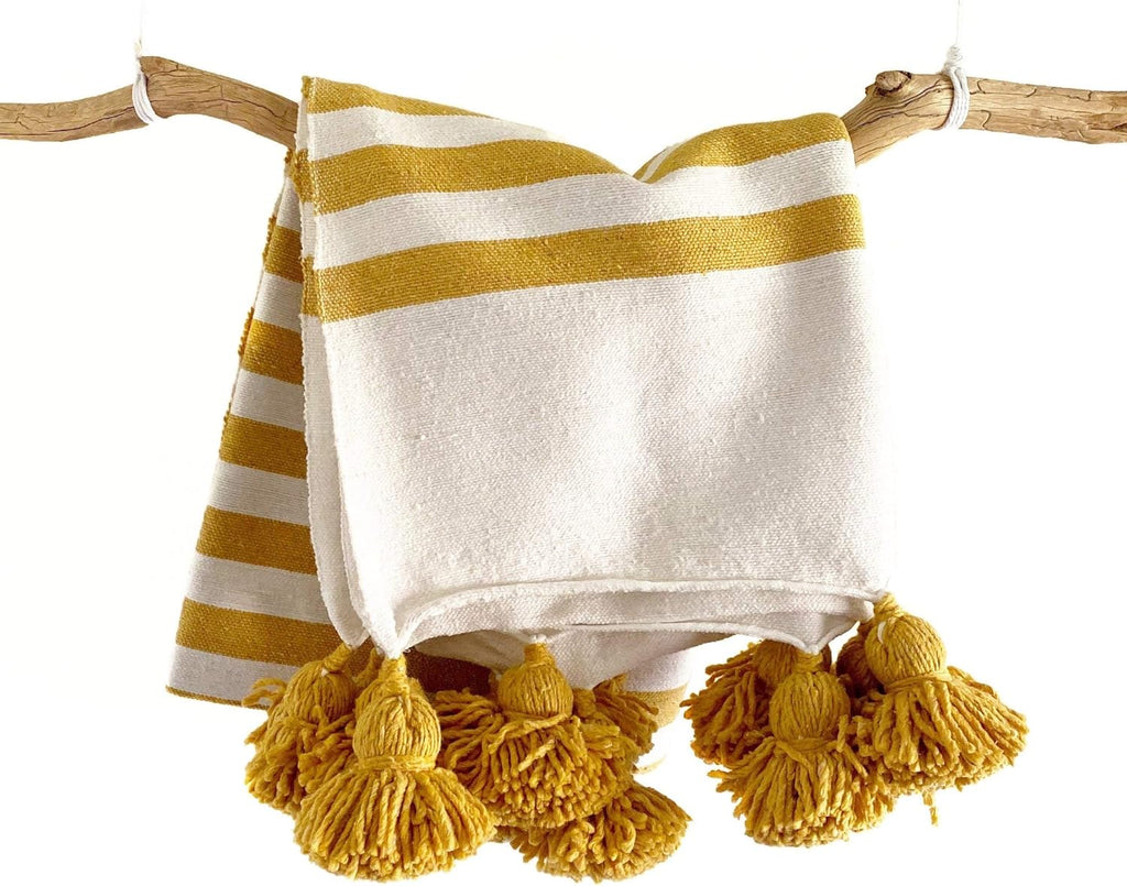 Pom Pom Tassel Throw Blanket 59x59 K31471