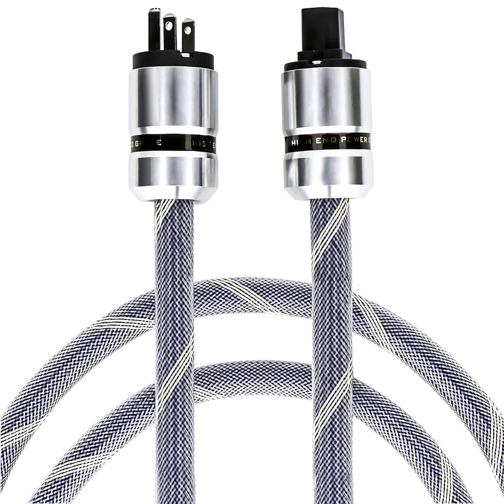 12AWG Oxygen Free Copper US AC Power Cord with Rhodium Plated Plug, 125V/15A, 5.0Ft V271528