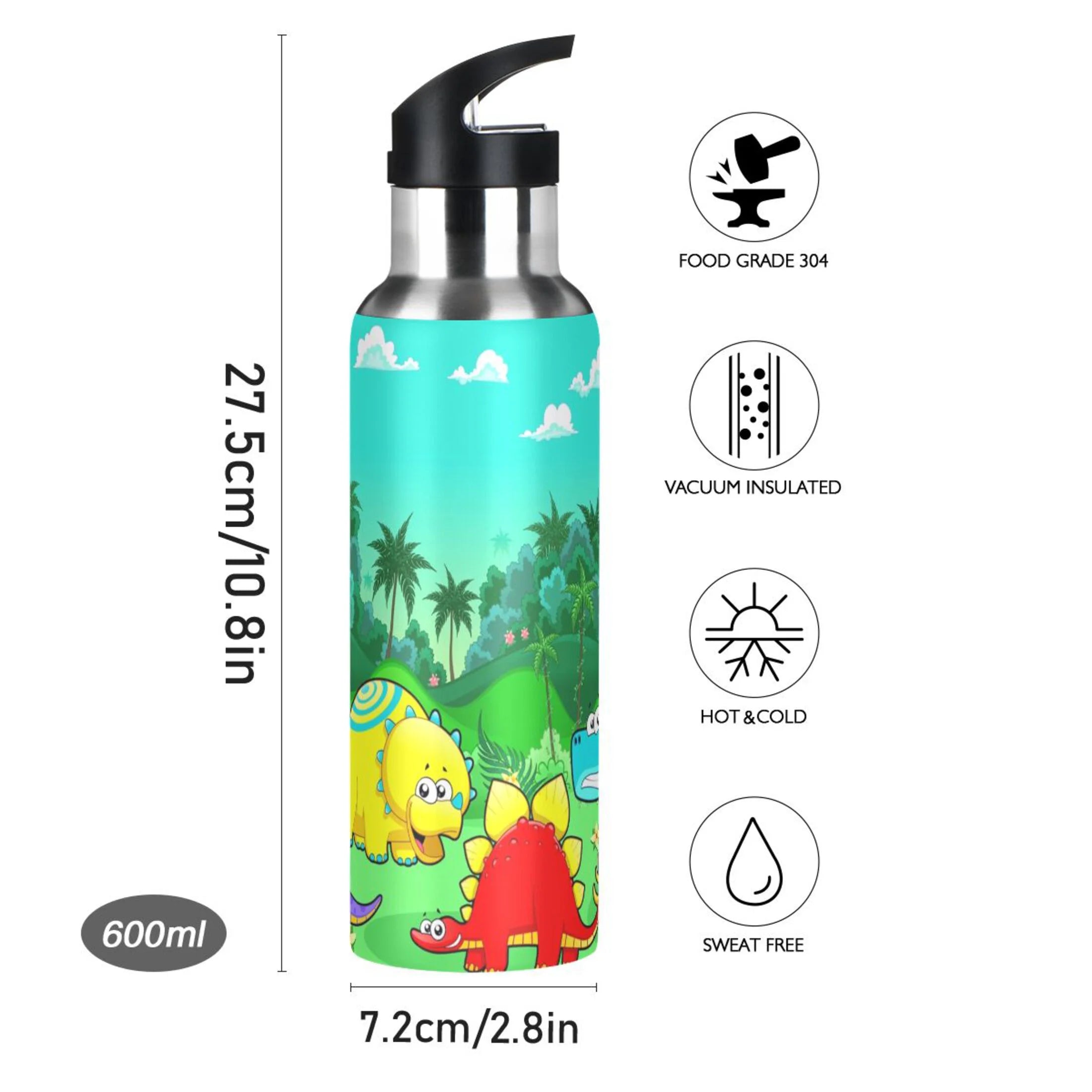 Stainless Steel Vacuum Insulated Water Bottle with Straw Lid 20 OZ G4439