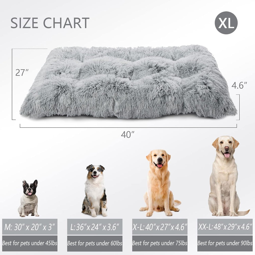 XL Plush Faux Fur Dog Bed with Waterproof Non-Slip Bottom P915