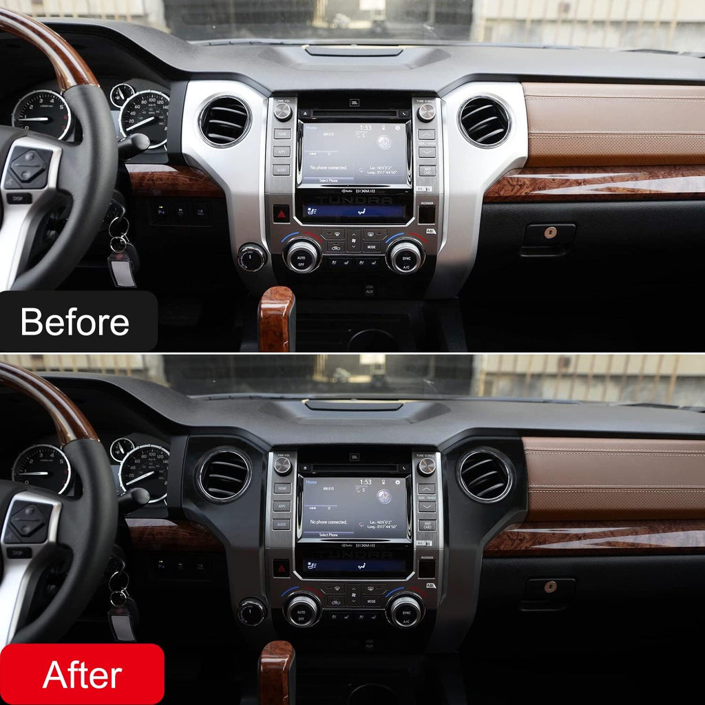 ABS Carbon Fiber Grain Center Console Air Outlet Vent Decor Cover Trim 3pcs K6851