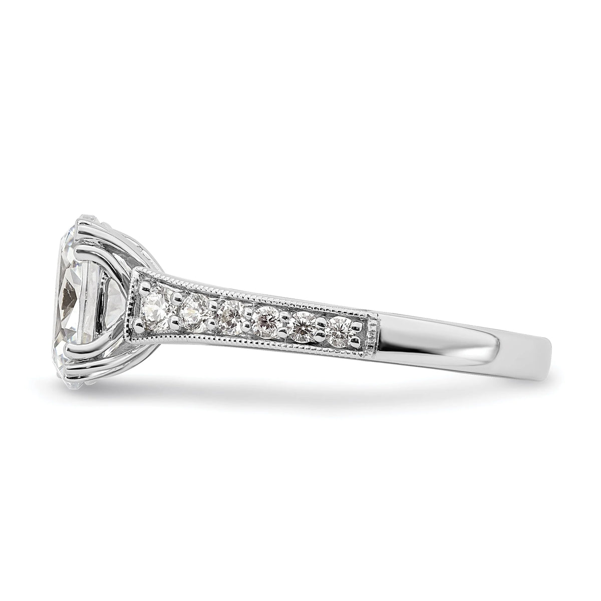14k White Gold Oval Engagement Ring R5776