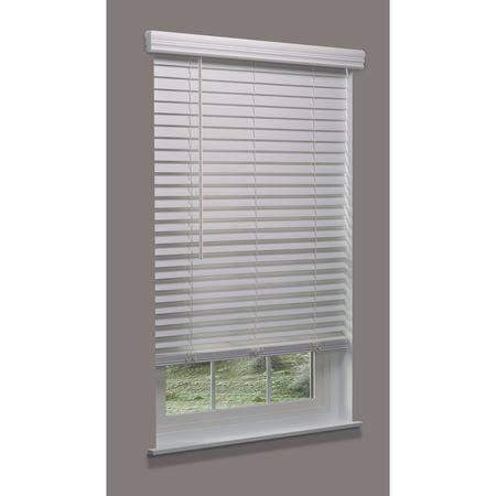 Cordless Faux Wood Blind, White, 22-1/2x22w C148