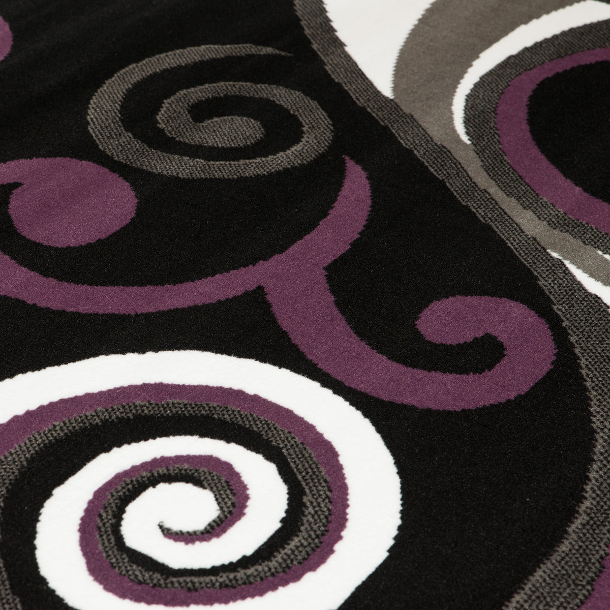 Geometric Pattern Black Area Rug M793382