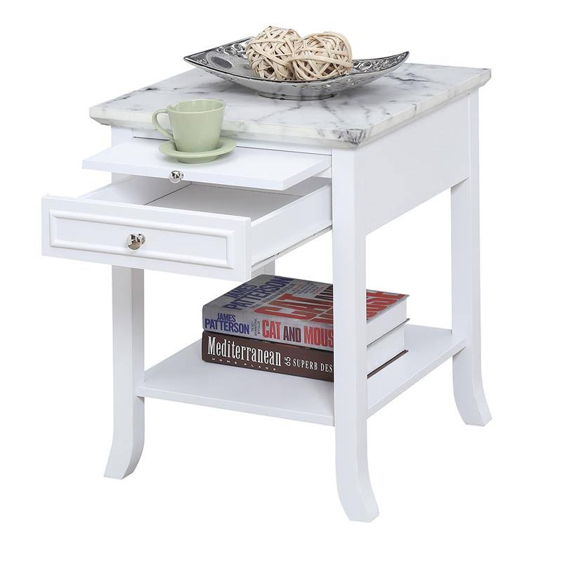 White End Table with Drawer and Slide R634404