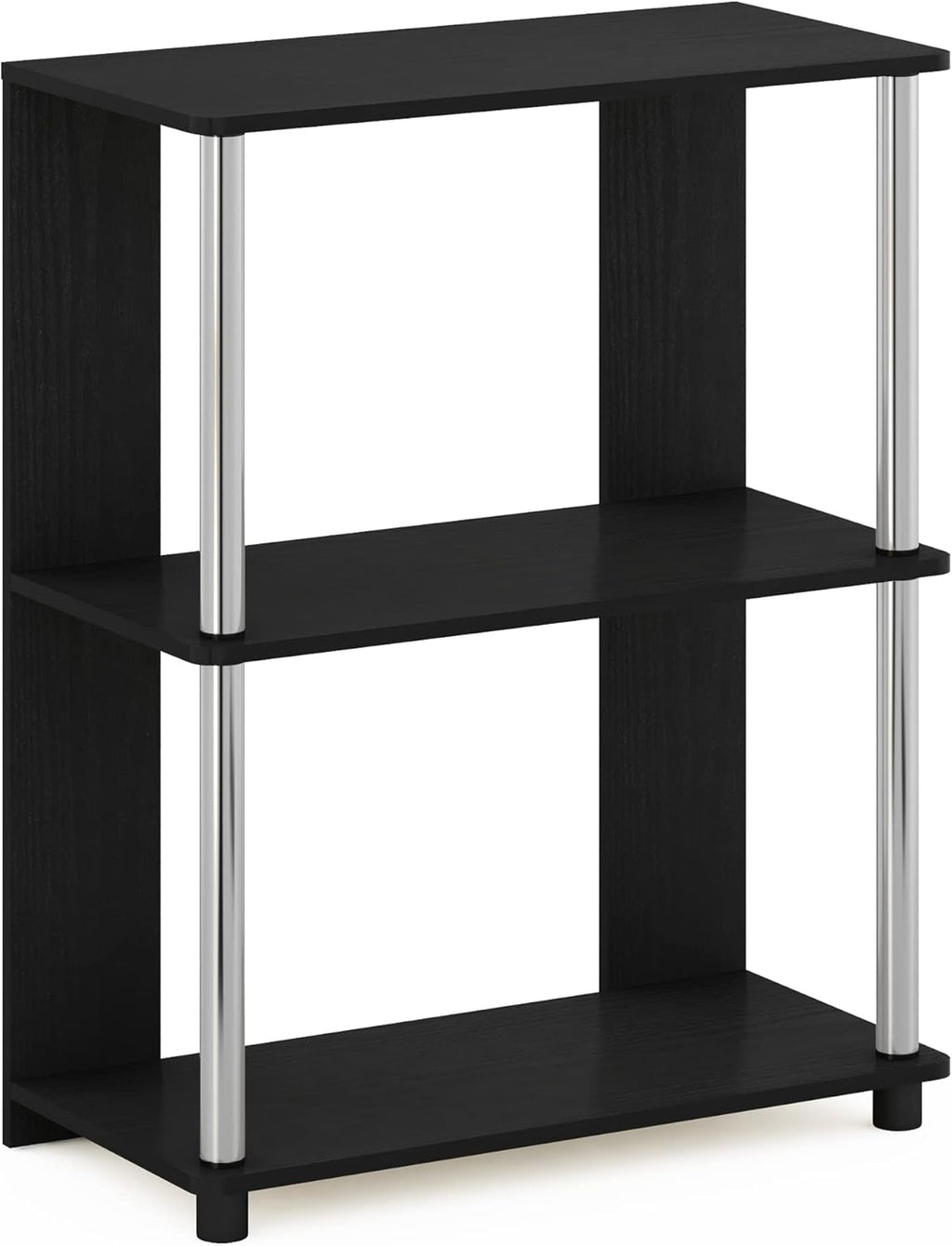 3-Tier Bookcase with Stainless Steel Tubes O88203